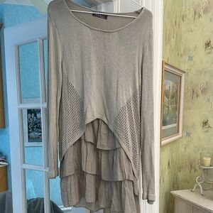 Chic Layered Beige Women's Tunic